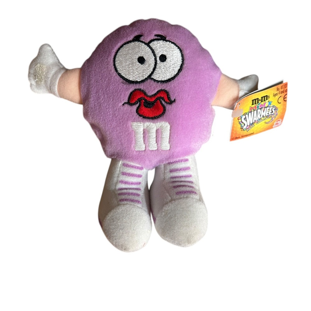 Vintage 1998 M & M's Minis Swarmees Plush Lisa Lilac 5" P15 with‎ Tag Gift